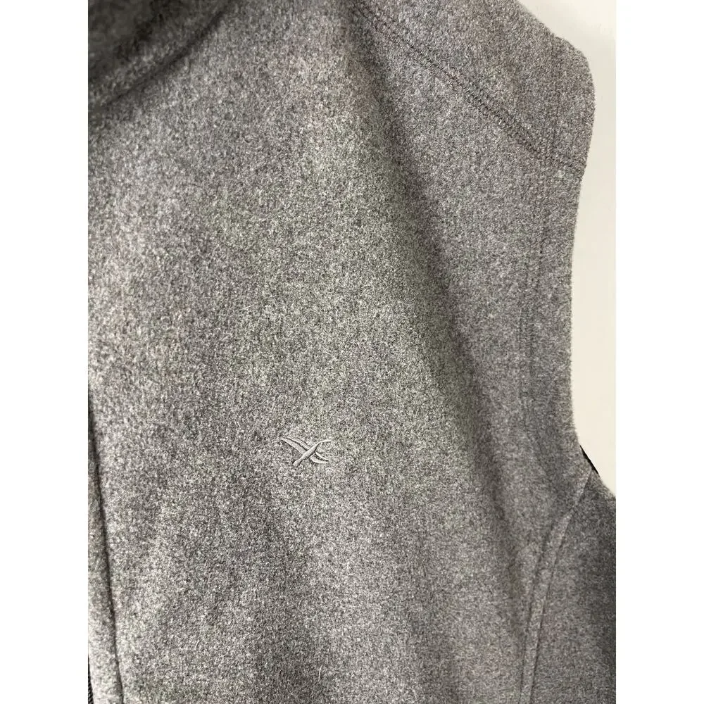 Eddie Bauer Vest Mens 2XL Gray Silver Fleece Sweater Jacket Sleeveless N292